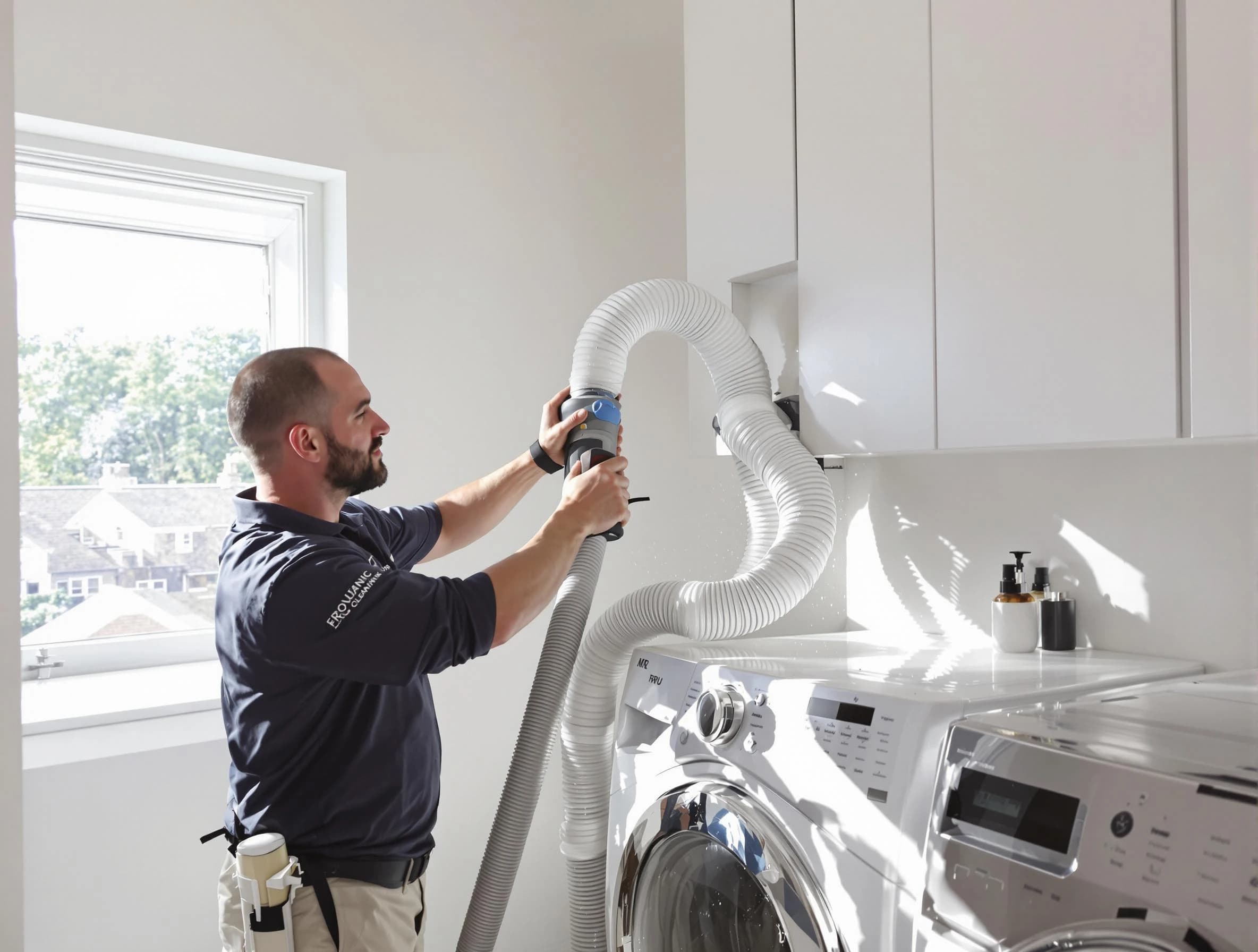 Certified Mission Viejo Dryer Vent Cleaning technician performing dryer vent cleaning in Mission Viejo